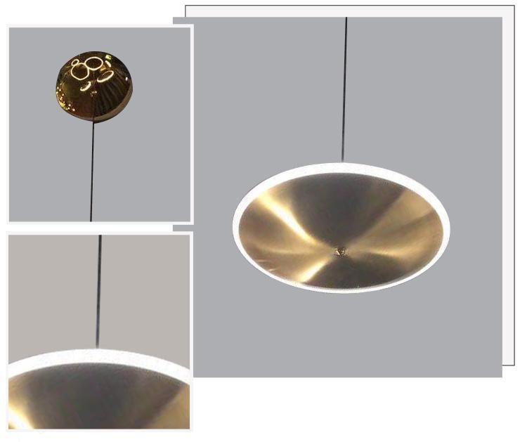 Modern Matt Gold Stainless Steel Acrylic Round Chandelier Lamp