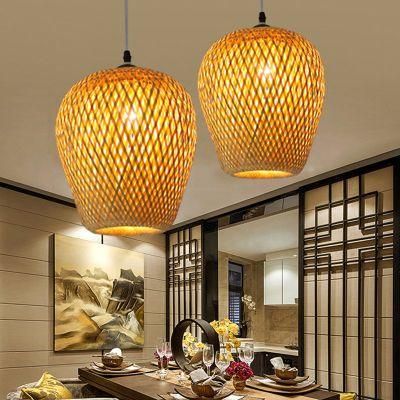 Chinese Hand Knitted Bamboo Art Pendant Lights Restaurant Caf Loft Hanging Pendant Lamp Fixture (WH-WP-37)