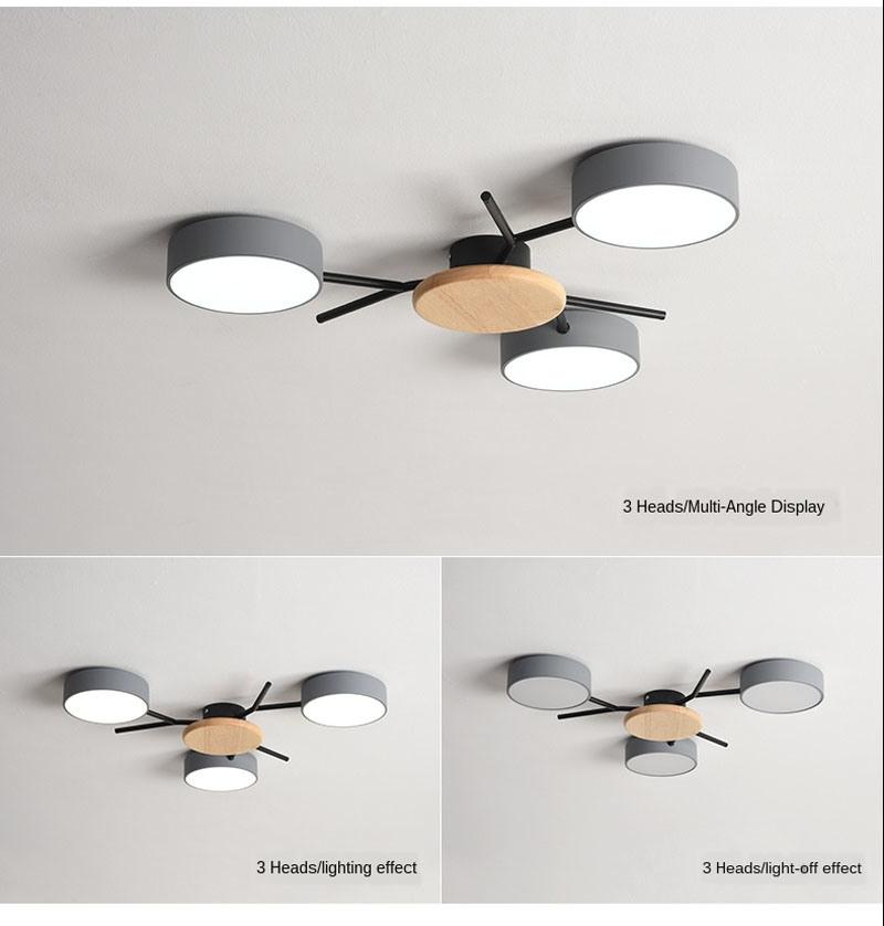 Modern Living Room LED Lamp Nordic Style Bedroom LED Wood Ceiling Flush Mount Light (WH-WA-15)