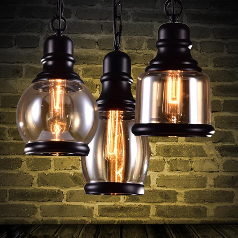 Vintage Loft Amber Glass Pendant Light Style Restaurant Bar Bed Room Glass Pendant Lamp (WH-VP-79)