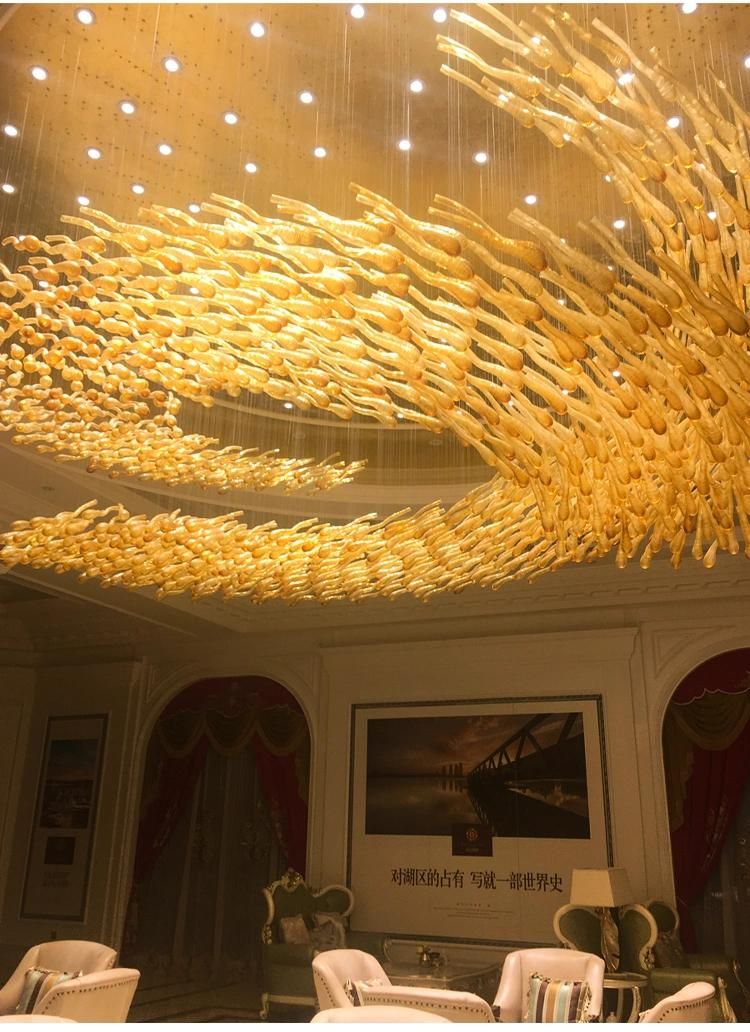 Glass Manual Decorative Stairs Hotel Commercial Modern Luxury Modern LED Chandelier Light