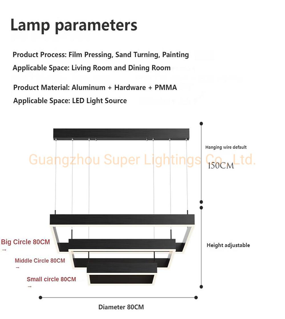 High Quality Square Decorative Lighting Home Pendant LED Light