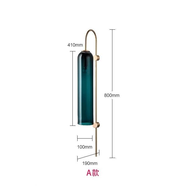 Creative Northern Europe Tube Hotel Prototype Room Glass Blue Wall Lamp (WH-OR-50)