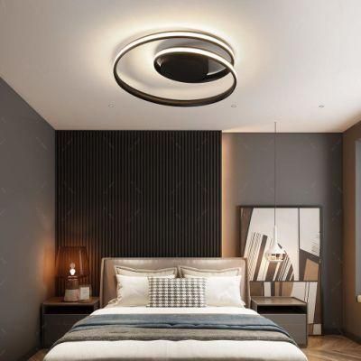 Minimalist Simple Modern Black Aluminum LED Ceiling Light for Bedroom Decor