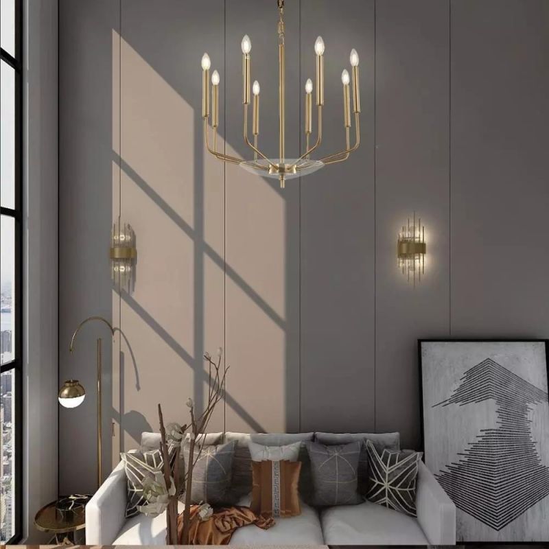 Brass Chandelier for Home Hotel Living Room Dining Hall Bedroom