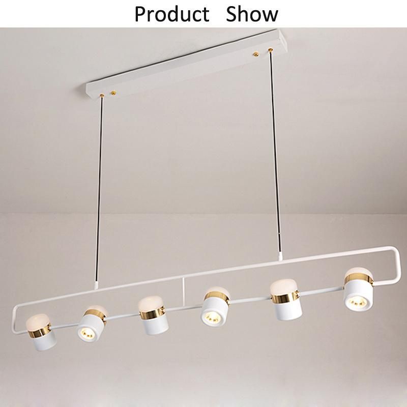 Nordic Simple Rose Gold Long Bar Restaurant Chandelier Hotel Light Luxury Personality Creative Round Bar LED Line Pendant Light
