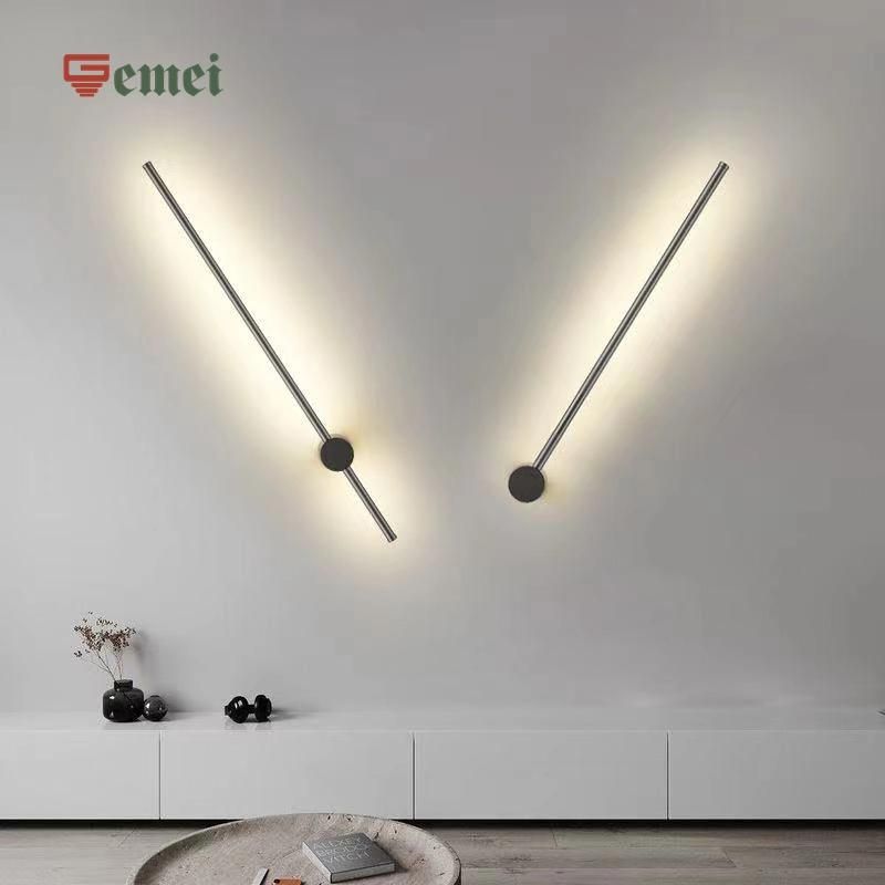 Simple and Light Luxury Staircase Aisle Living Room Atmosphere Background Wall Thin Strip RGB Wall Lamp