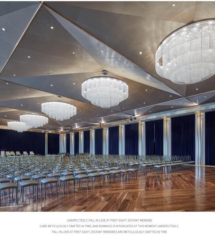 Super Brightness Business Center Big Luxury Hotel Lobby Custom Project LED Chandelier Lamp