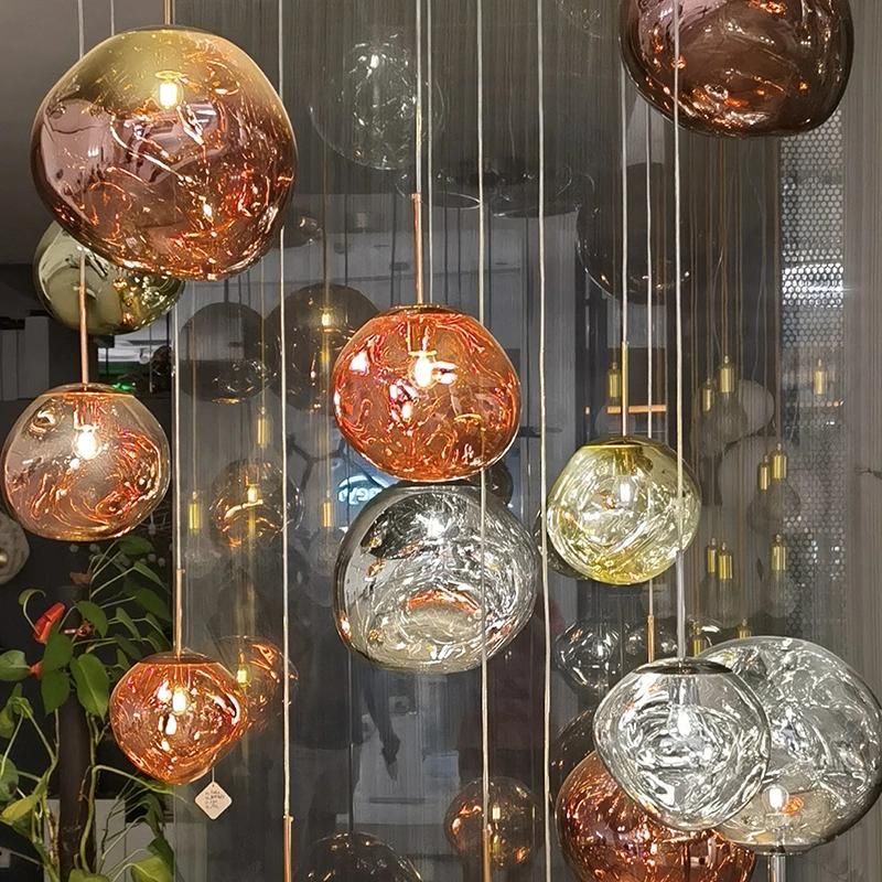 Fashion Modern Lamp Glass Hanging Pendant Light in Rose Gold/Gold/Chrome