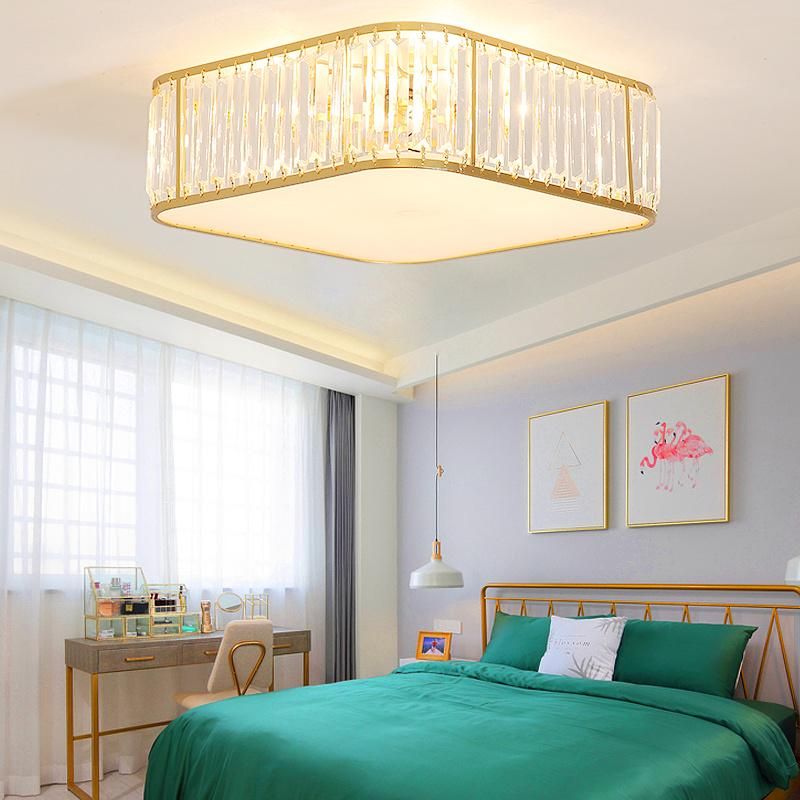 LED Ceiling Lights with Crystal Lampshade for Bedroom Metal Square Ceiling Lamp (WH-CA-99)