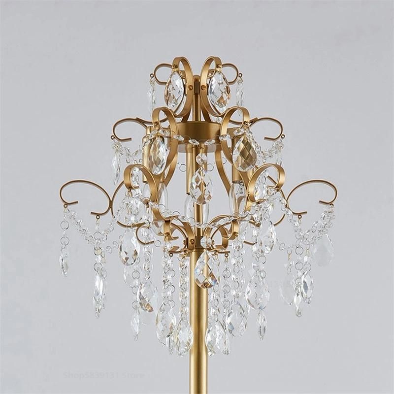 Nordic Luxury Crystals Floor Lamps LED Gold Table Lights Free Standing Lamps for Living Room Europ Floor Lamp (WH-MFL-88)