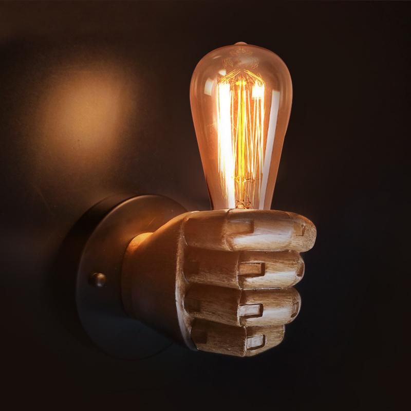 LED Retro Wall Lamp Cafe Bedroom Creative Fist Resin Light Wall Mounted LED Lamps (WH-VR-19)