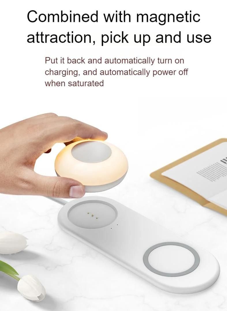Mobile Phone Wireless Charging Bedside Lamp Creative Intelligent Sensing LED Bedroom Small Night Lamp Touch Magnetic Absorption Eye Protection Lamp