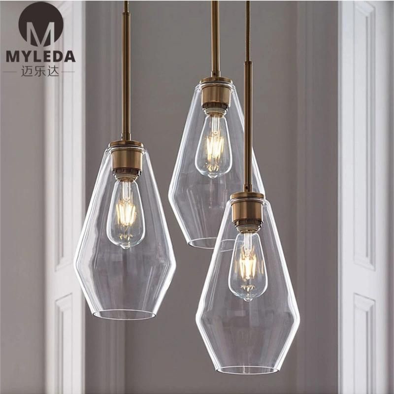 American Country Style Loft Retro Personality Glass Pendant Light
