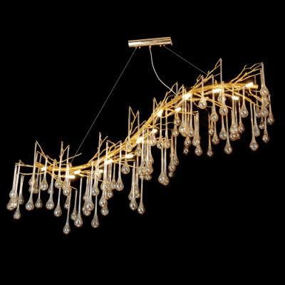 2022 Luxury Crystal Pendant Lamp Villa Stairs Lighting Glass Chandelier Light