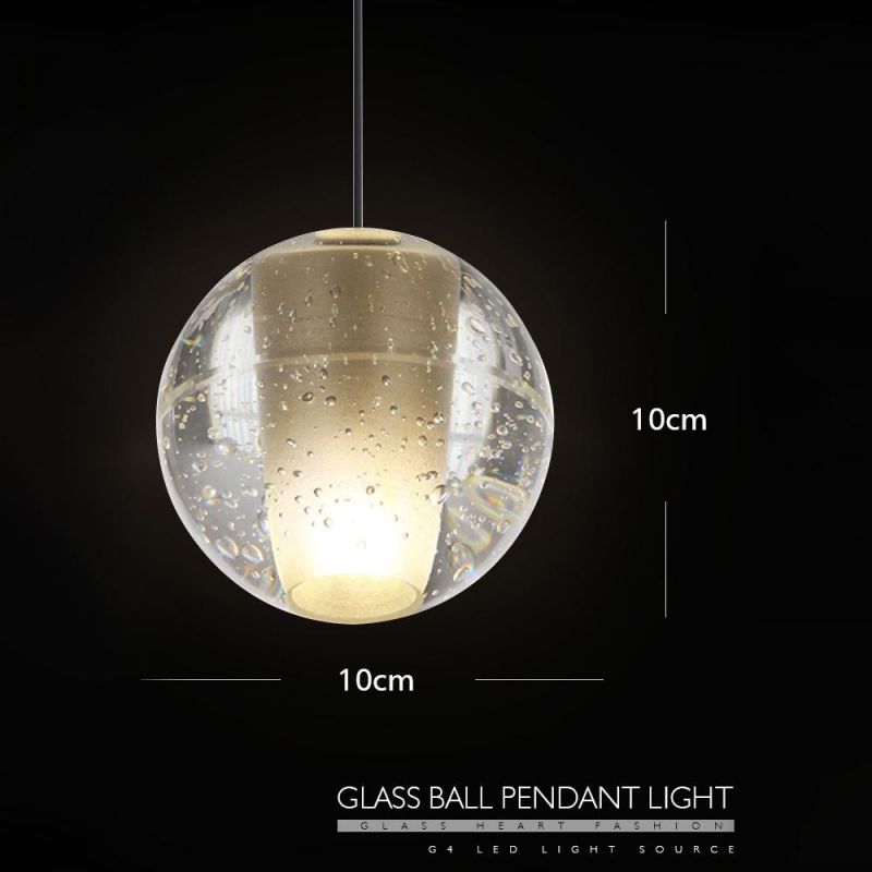 Nordic Modern Lighting Fixtures Four Piece Set Glass Ball Chandeliers Pendant Light for Living Room