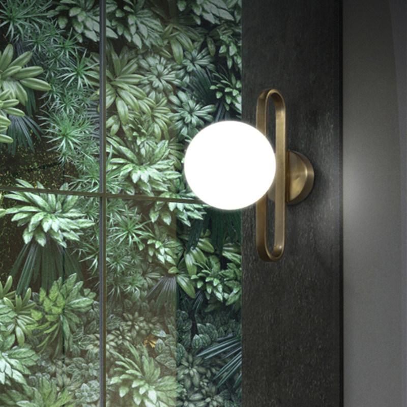 Nordic Glass Ball Bedside Wall Lamp Fashion Retro Brass Molecule Design Brass Wall Lamp (WH-OR-171)