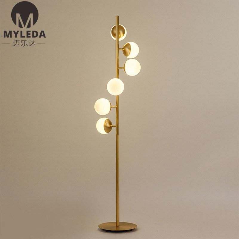 Modern Glass Metal Floor Light Standing Lamp