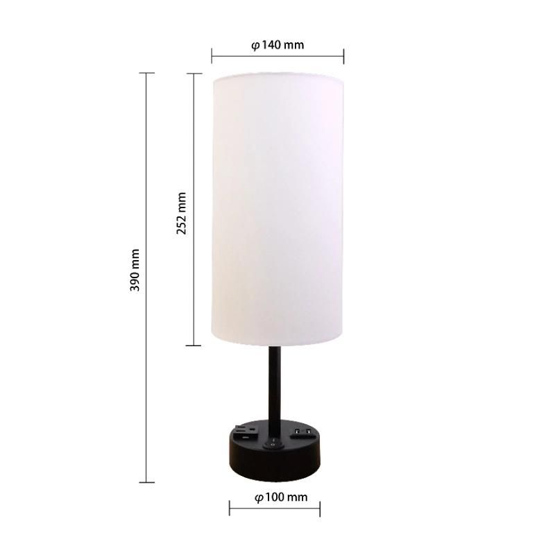 Reading Table Lamp with USB Charging Port for Bedroom Hotel
