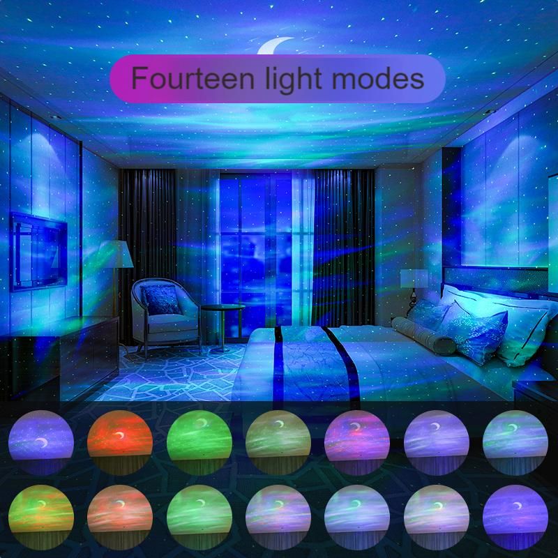 Astrology Northern Lights Projection Light USB Atmosphere Moon LED Colorful Atmosphere Laser Projection Night Light