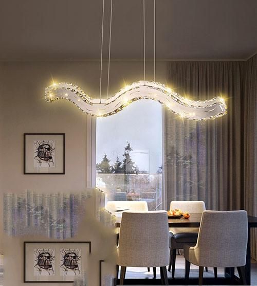 Pendants Modern LED Crystal Chandelier Lamp for Living Room