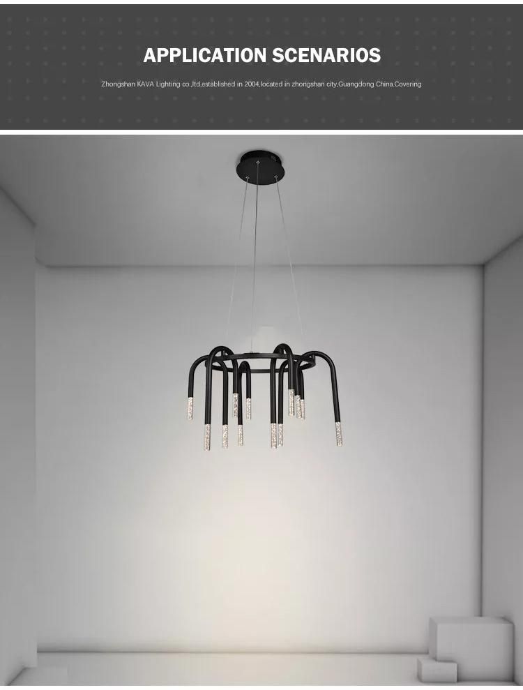 European Modern Decorative Black Home Kitchen Simple Design LED Chandelier