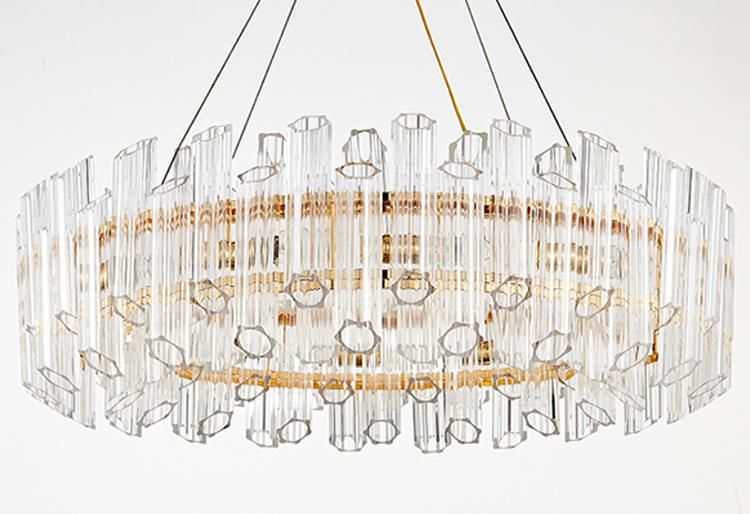 Post Modern Living Room Round Gold Pendant Light Chandelier, Alos Fit for Hotel Room