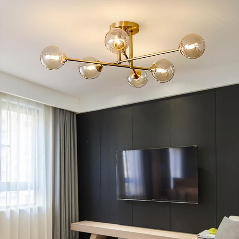 Metal Golden Color Pendant Lamp Chandelier Living Room Lamp Bedroom Lamp