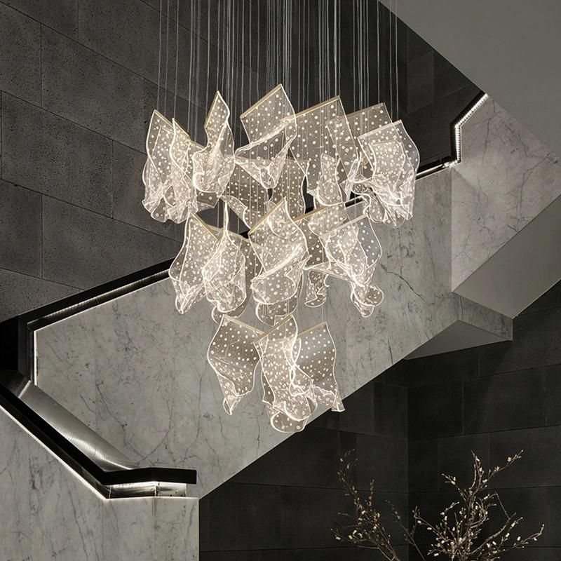 Artistic Stair Lamp Large Pendant Lamp Chandelier Hotel Lobby Lamp Chandelier