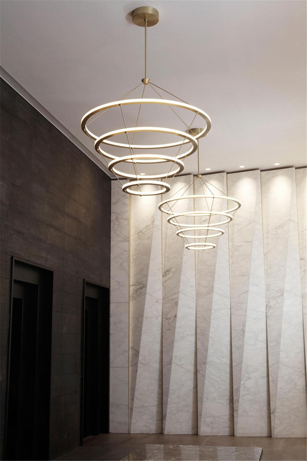Hotel Modern Chandelier Lighting Stairwell Staircase Pendant Light