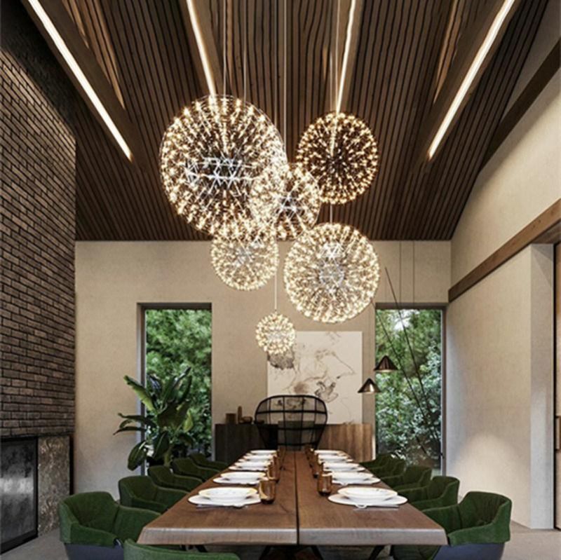 Modern Pendant Lamp Ball Design LED Firework Lamps Hall Stainless Steel Chrome Lamp Raimond Pendant Lamp (WH-AP-234)