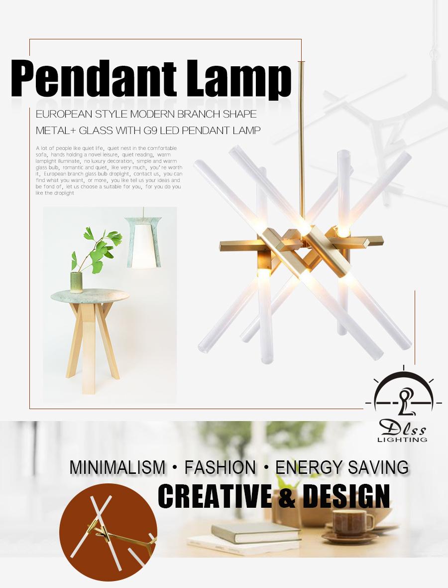Contemporary Creative Light Gold Black Glass LED G9 Chandelier