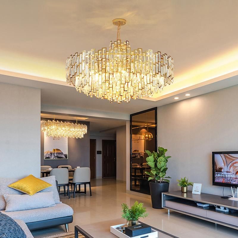 Hotel Lobby Exhibition Hall Luxurious Crystal Chandeliers Bedroom Pendant Lamp