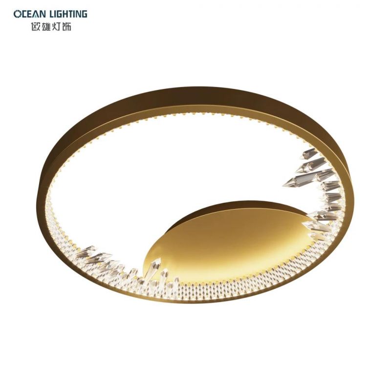 Ocean Lighting Home Decoration Luxury Living Room Lights Gold Aluminum LED Ceiling Lamps