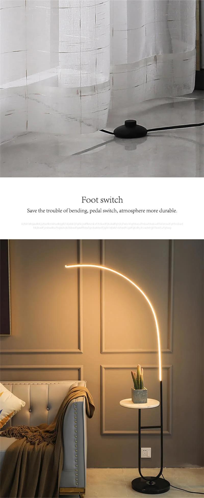LED Nordic Indoor Modern Curved Vertical Gold Curved Floor Lamp