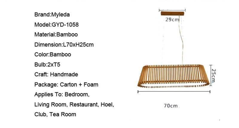 Home Decor Bamboo Lamp Shade Pendant Lampshade Chandelier
