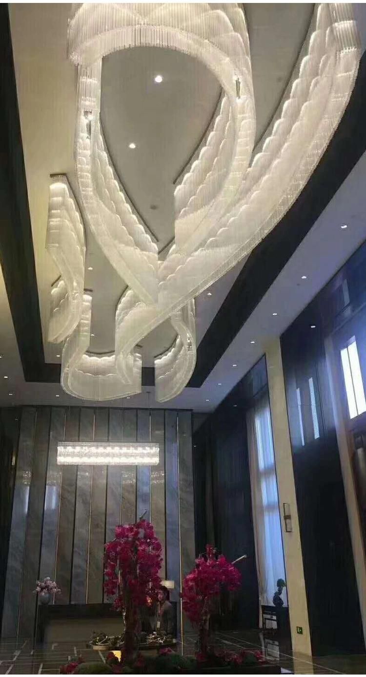 CE Rohs Certificated Hotel Lobby Commercial Custom Project Luxury Crystal LED Chandelier Light