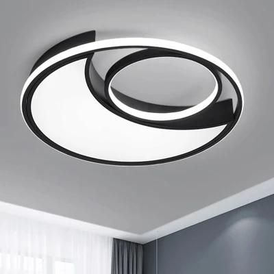 Modern Black and White Moon Ceiling Light Warm Romantic Personality Bedroom Lamp Study Lamp