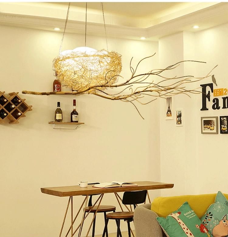 Gold Aluminium Steel Bird Nest Pendant Light Lamp Loft Industial White Glass Egg Suspension Light (WH-VP-152)