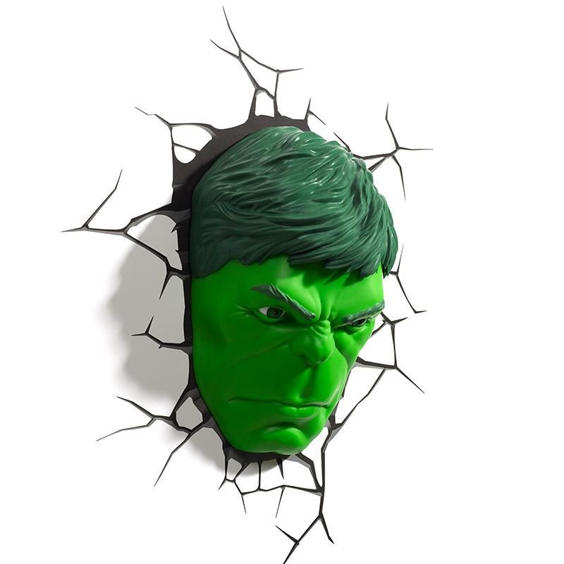 Kids Children Marvel Avengers Hulk Face LED 3D Creative Iron Man Wall Lamp (WH-OR-42)
