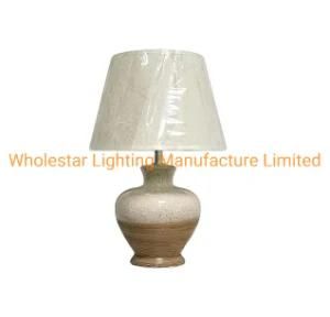 Ceramic Table Lamp with Fabric Shade (WHT-681)