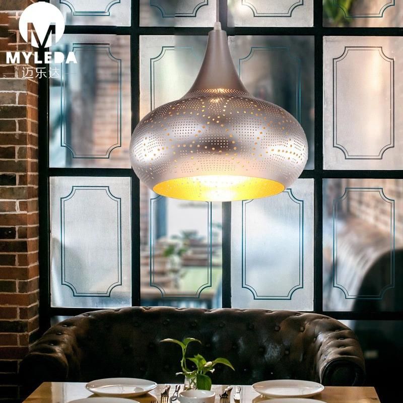 Vintage American Wrought Iron Mesh Chandelier Pendant Lighting