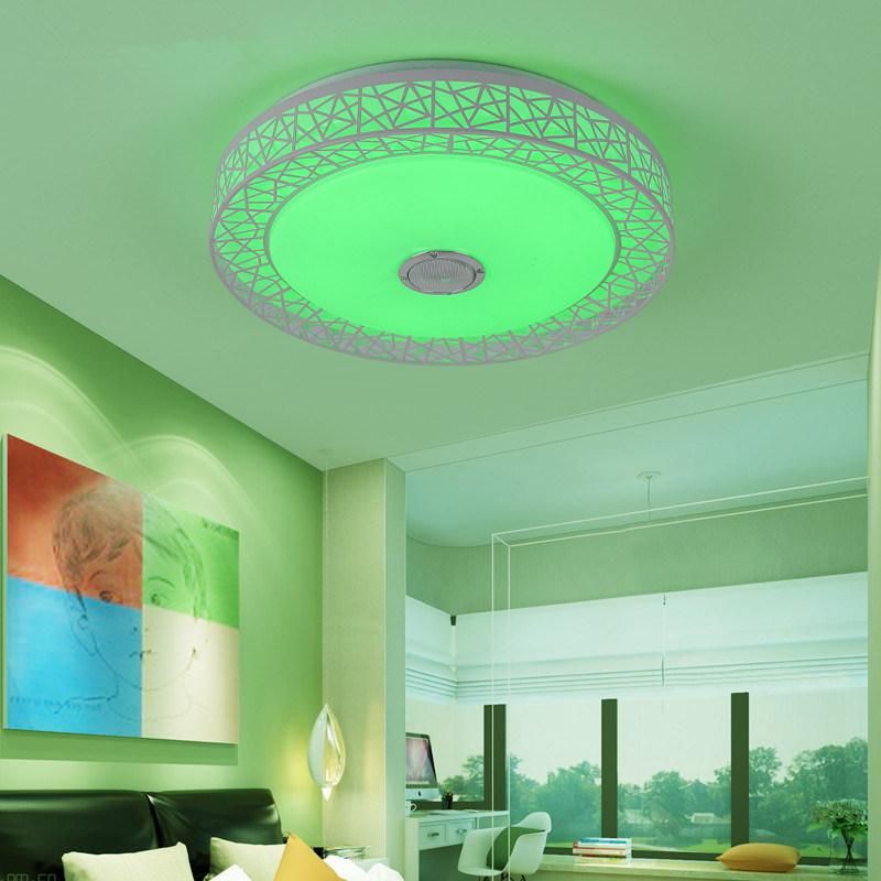 Dimmable Bluetooth Speaker Music Audio RGB Modern Home Lighting LED Ceiling Lights (WH-MA-41)