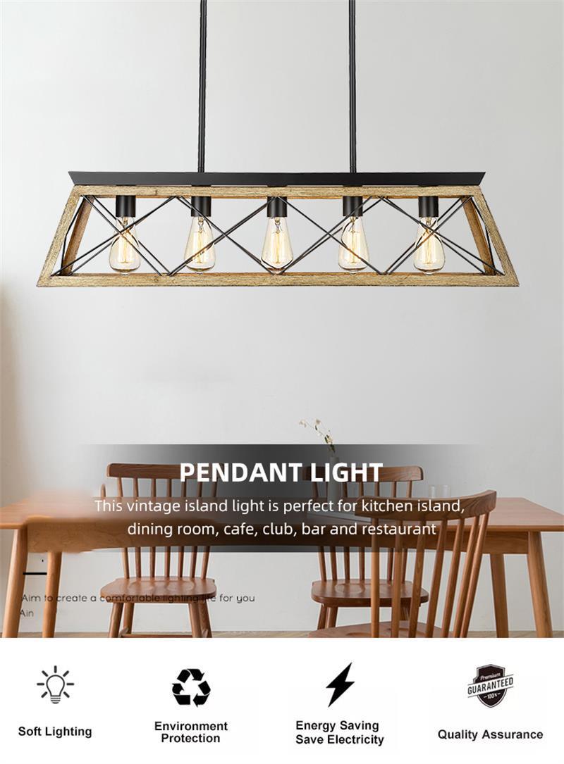 European Modern Fashion Indoor Light Be Applicable Living Room Bar Coffee Shop Farmhouse Retro Pendant Light