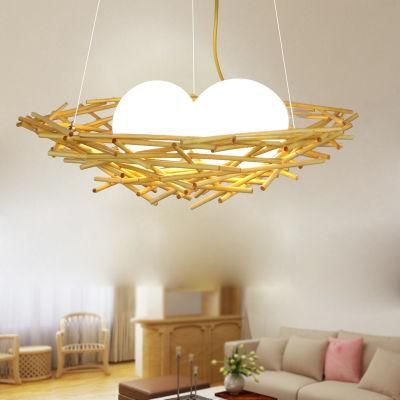 Create Design Rattan Birl Egg Pendant Lamp for Indoor Home Kitchen Lighting Fixtures (WH-WP-06)