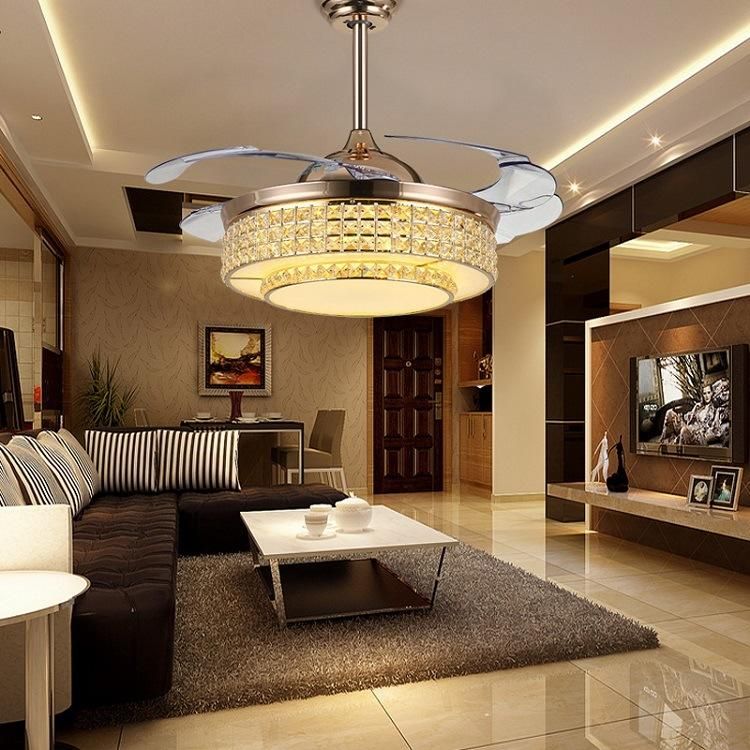 Fan Flying Lighting Invisible Fancy LED Ceiling Fan with Light and Remote AC Fan Ceiling Fan