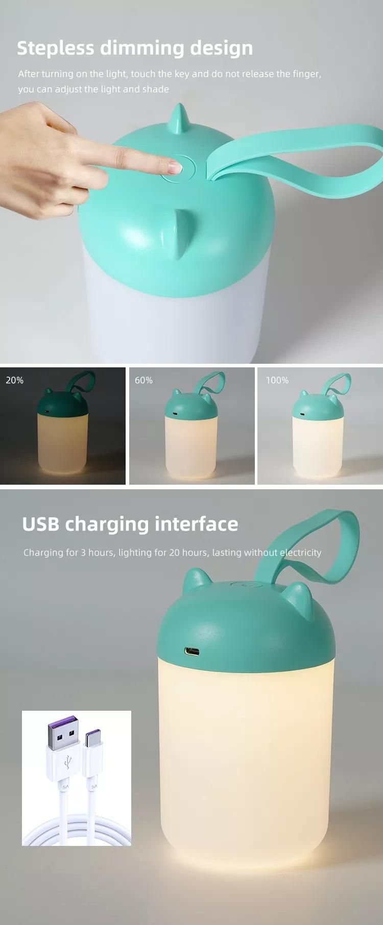 Portable Bedside Table Lamp Children Student Creative Gift Light Custom Rechargeable Night Light LED