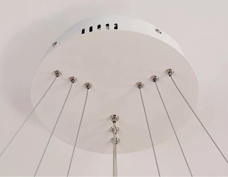 High Quality Modern Three Rings Irregular Pendant Light Metal White Hanging Lamp for Indoor Lighting