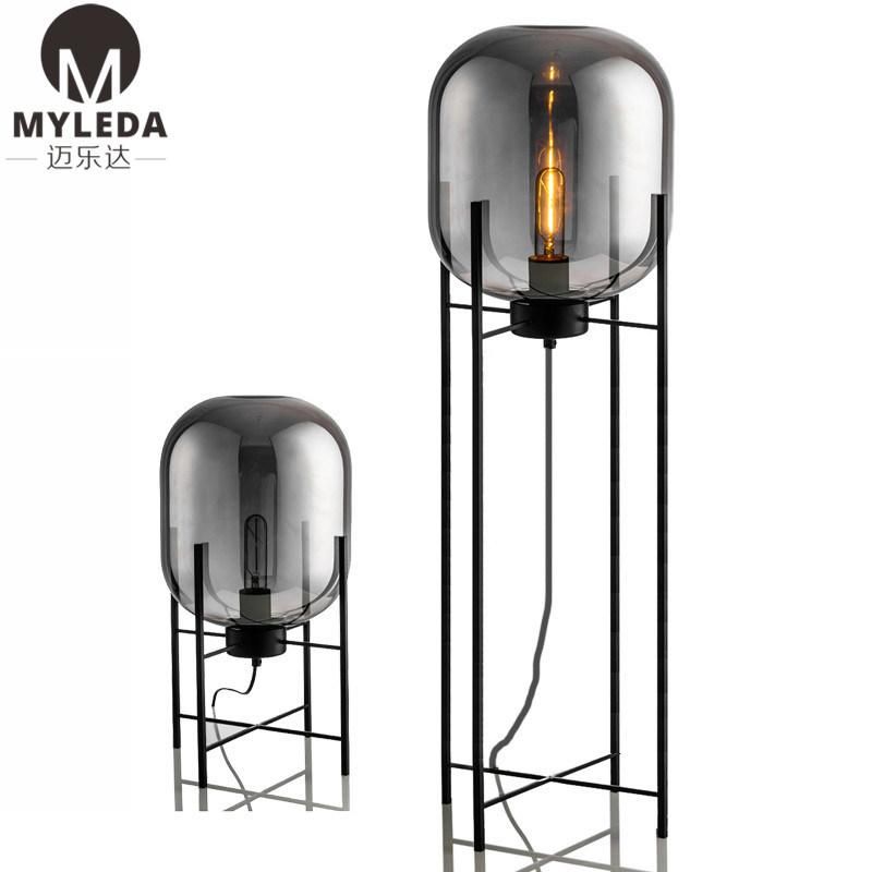 Indoor Modern Decoration Hotel Project Environment Glass Standing Floor Lamp