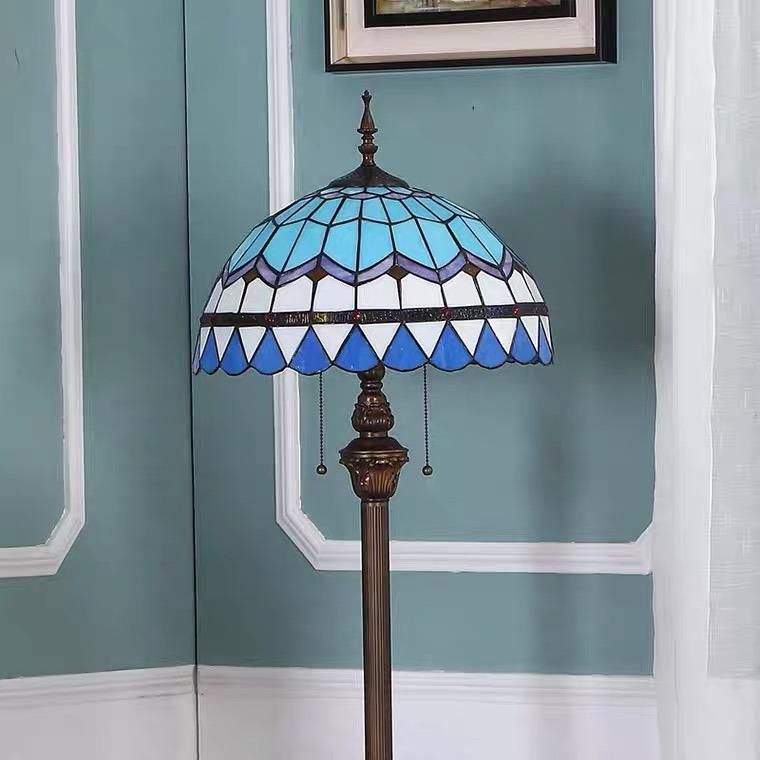 Blue Mediterranean Simple Modern Living Room Lamp Fashion Creative Warm Color Art Study Bedroom Floor Lamp